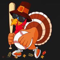 Turkey Playing Baseball Thanksgiving Turkey Baseball Player Women's Perfect Tri Rocker Tank thumb 4