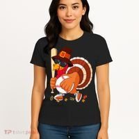 Turkey Playing Baseball Thanksgiving Turkey Baseball Player Women's T-Shirt thumb 4