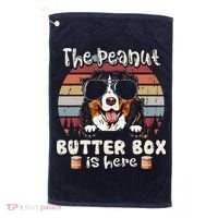 The Peanut Butter Box Is Here Funny Bernese Mountain Dog Golf Towel thumb 0