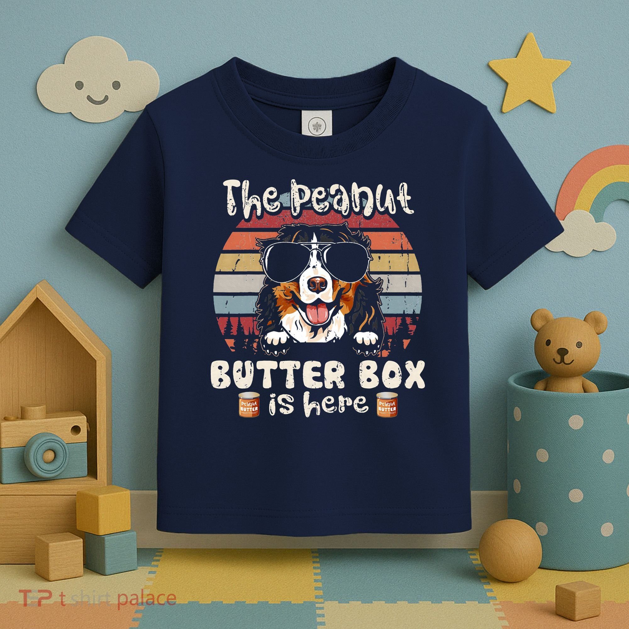 The Peanut Butter Box Is Here Funny Bernese Mountain Dog Toddler T-Shirt