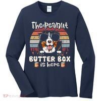 The Peanut Butter Box Is Here Funny Bernese Mountain Dog Women's Long Sleeve Shirt thumb 0
