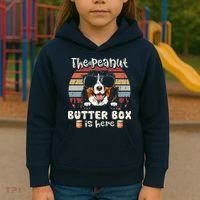 The Peanut Butter Box Is Here Funny Bernese Mountain Dog Kids Hoodie thumb 3