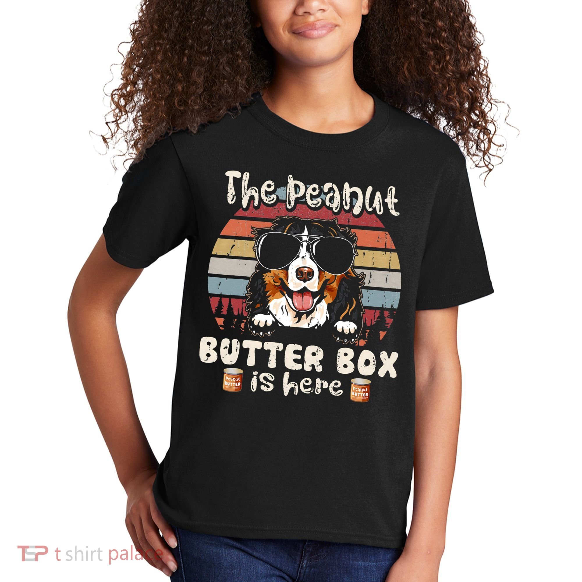 The Peanut Butter Box Is Here Funny Bernese Mountain Dog Kids T-Shirt