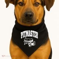 Texas Pitmaster Bbq Smoker Stick Burner Brisket Cooking Day Cute Gift USA-Made Doggie Bandana thumb 1