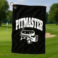 Texas Pitmaster Bbq Smoker Stick Burner Brisket Cooking Day Cute Gift Golf Towel thumb 1
