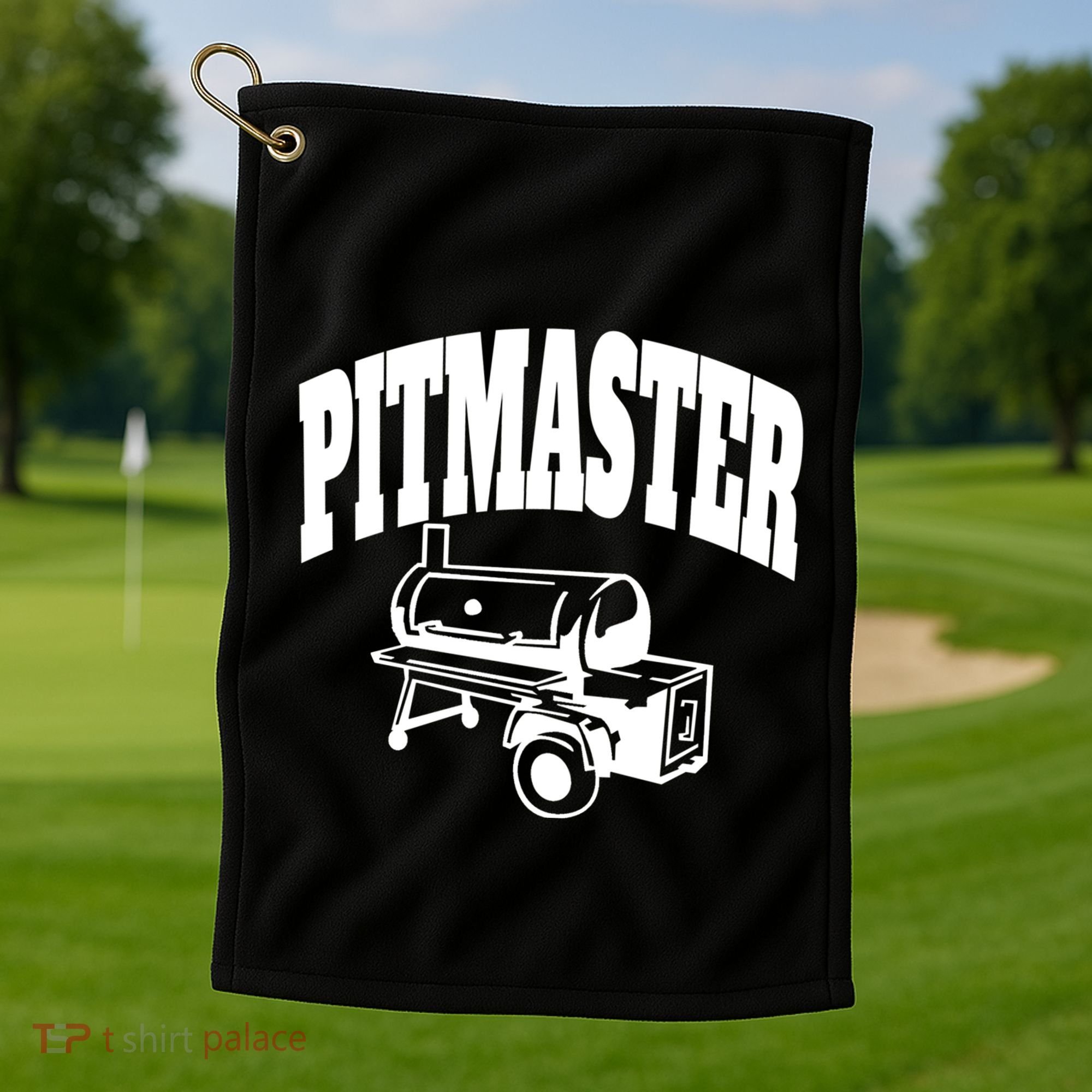 Texas Pitmaster Bbq Smoker Stick Burner Brisket Cooking Day Cute Gift Golf Towel