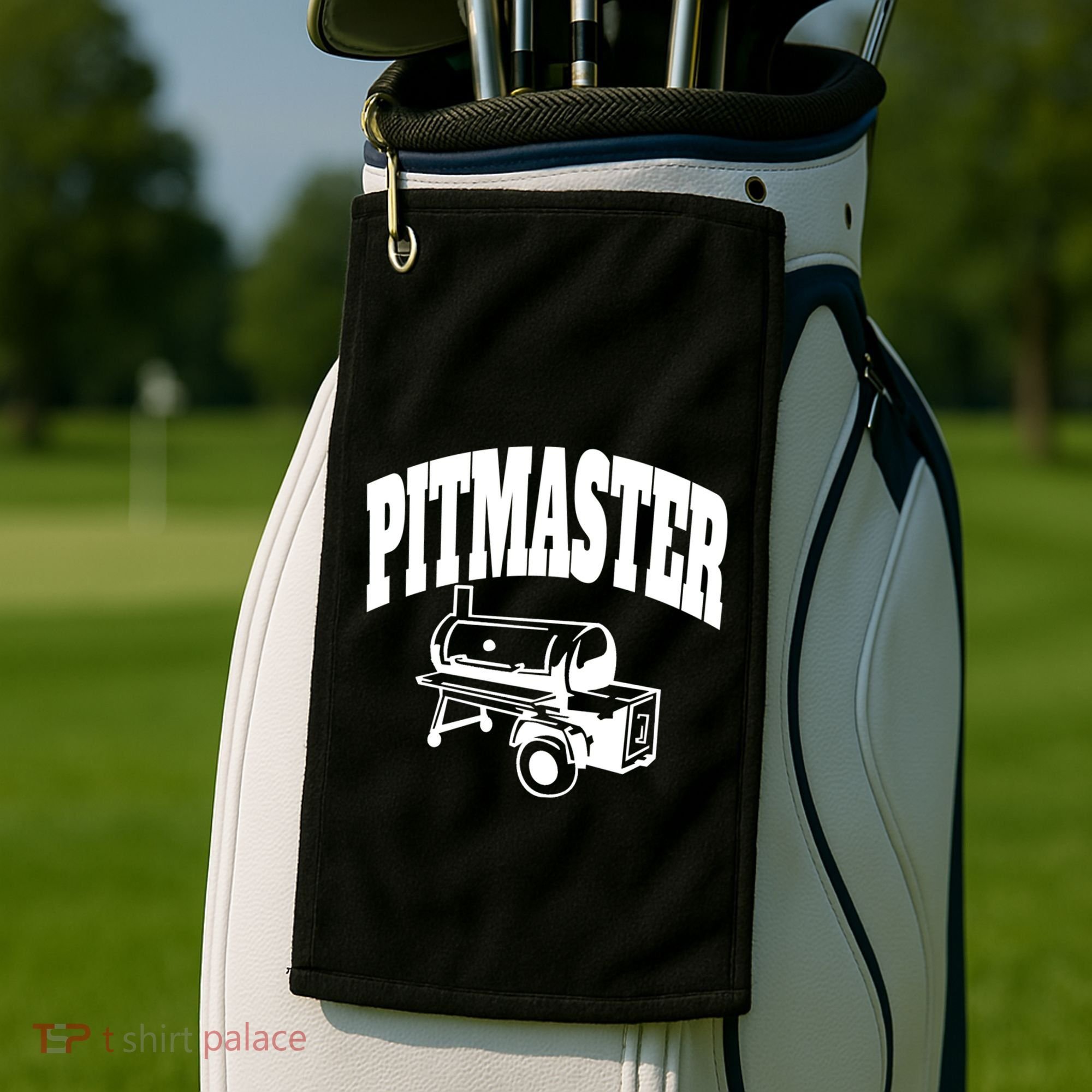 Texas Pitmaster Bbq Smoker Stick Burner Brisket Cooking Day Cute Gift Golf Towel