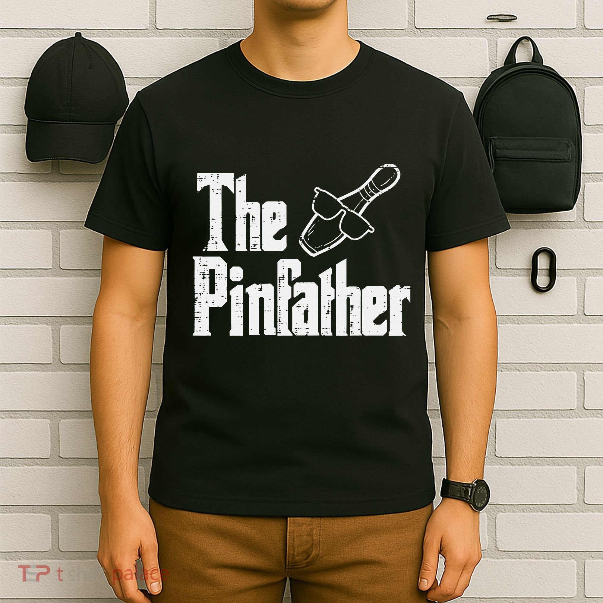 The Pinfather Bowling Dad Fathers Day Bowler Daddy Papa T-Shirt