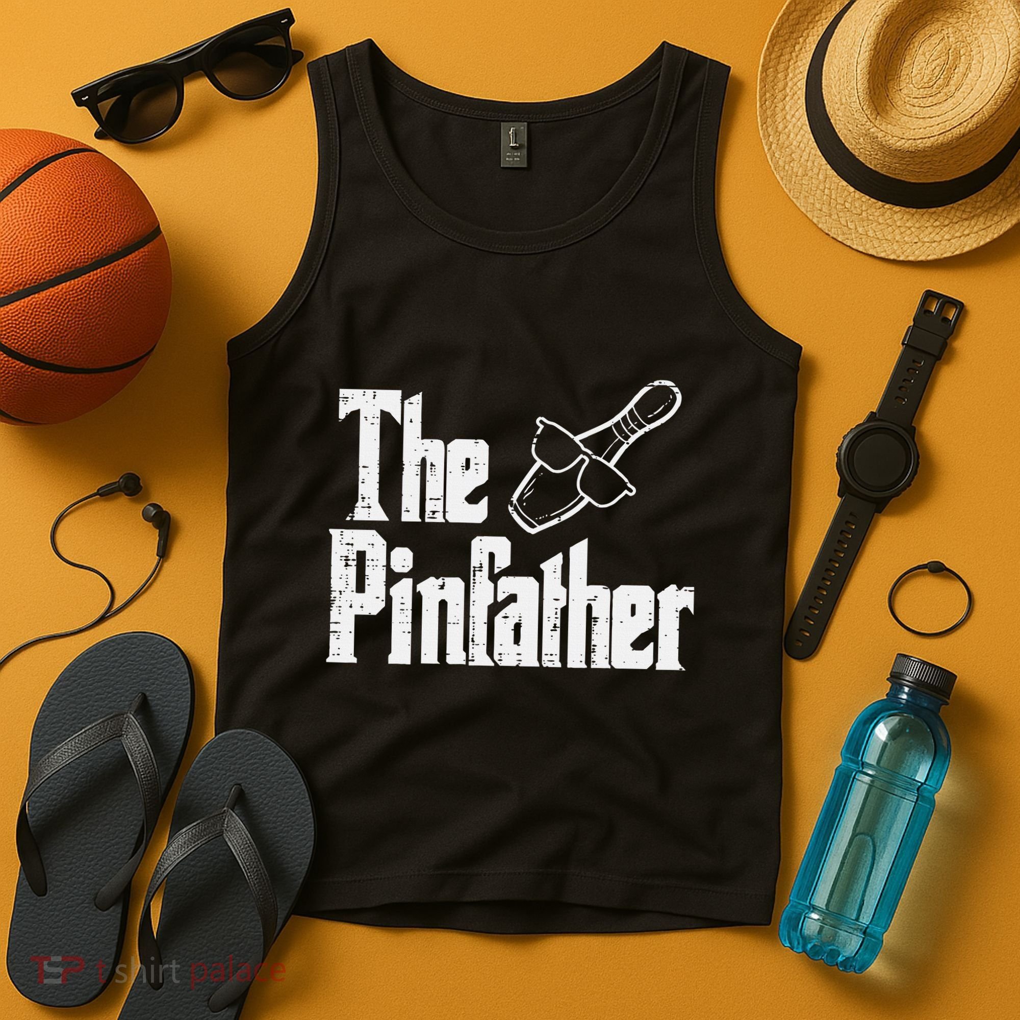 The Pinfather Bowling Dad Fathers Day Bowler Daddy Papa Tank Top