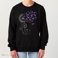 Teal Pink Blue Ribbon & Dandelion Thyroid Cancer Awareness Women's Sweatshirt thumb 0