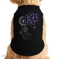 Teal Pink Blue Ribbon & Dandelion Thyroid Cancer Awareness Doggie Tank thumb 0
