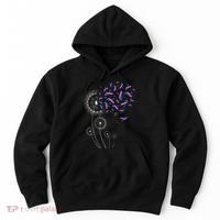 Teal Pink Blue Ribbon & Dandelion Thyroid Cancer Awareness Hoodie thumb 0