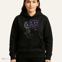 Teal Pink Blue Ribbon & Dandelion Thyroid Cancer Awareness Hoodie thumb 5