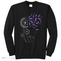 Teal Pink Blue Ribbon & Dandelion Thyroid Cancer Awareness Sweatshirt thumb 0