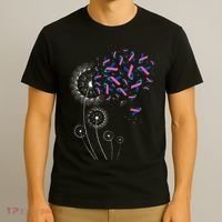 Teal Pink Blue Ribbon & Dandelion Thyroid Cancer Awareness T-Shirt thumb 3
