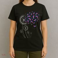 Teal Pink Blue Ribbon & Dandelion Thyroid Cancer Awareness T-Shirt thumb 4