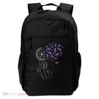 Teal Pink Blue Ribbon & Dandelion Thyroid Cancer Awareness Backpack thumb 0