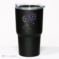 Teal Pink Blue Ribbon & Dandelion Thyroid Cancer Awareness Tumbler thumb 0