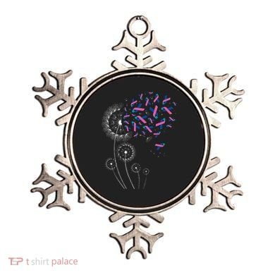 Teal Pink Blue Ribbon & Dandelion Thyroid Cancer Awareness Ornament