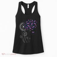 Teal Pink Blue Ribbon & Dandelion Thyroid Cancer Awareness Women's Tank Top thumb 0
