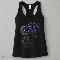 Teal Pink Blue Ribbon & Dandelion Thyroid Cancer Awareness Women's Tank Top thumb 3