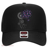 Teal Pink Blue Ribbon & Dandelion Thyroid Cancer Awareness Hat thumb 0
