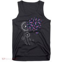 Teal Pink Blue Ribbon & Dandelion Thyroid Cancer Awareness Tank Top thumb 0