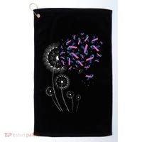 Teal Pink Blue Ribbon & Dandelion Thyroid Cancer Awareness Golf Towel thumb 0