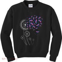 Teal Pink Blue Ribbon & Dandelion Thyroid Cancer Awareness Kids Sweatshirt thumb 0