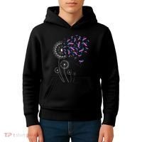 Teal Pink Blue Ribbon & Dandelion Thyroid Cancer Awareness Kids Hoodie thumb 4