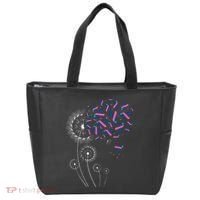Teal Pink Blue Ribbon & Dandelion Thyroid Cancer Awareness Tote Bag thumb 0