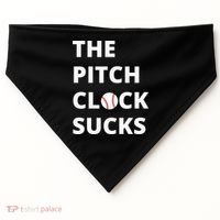 The Pitch Clock Sucks Pitching Shot Clock Baseball Pitcher USA-Made Doggie Bandana thumb 0
