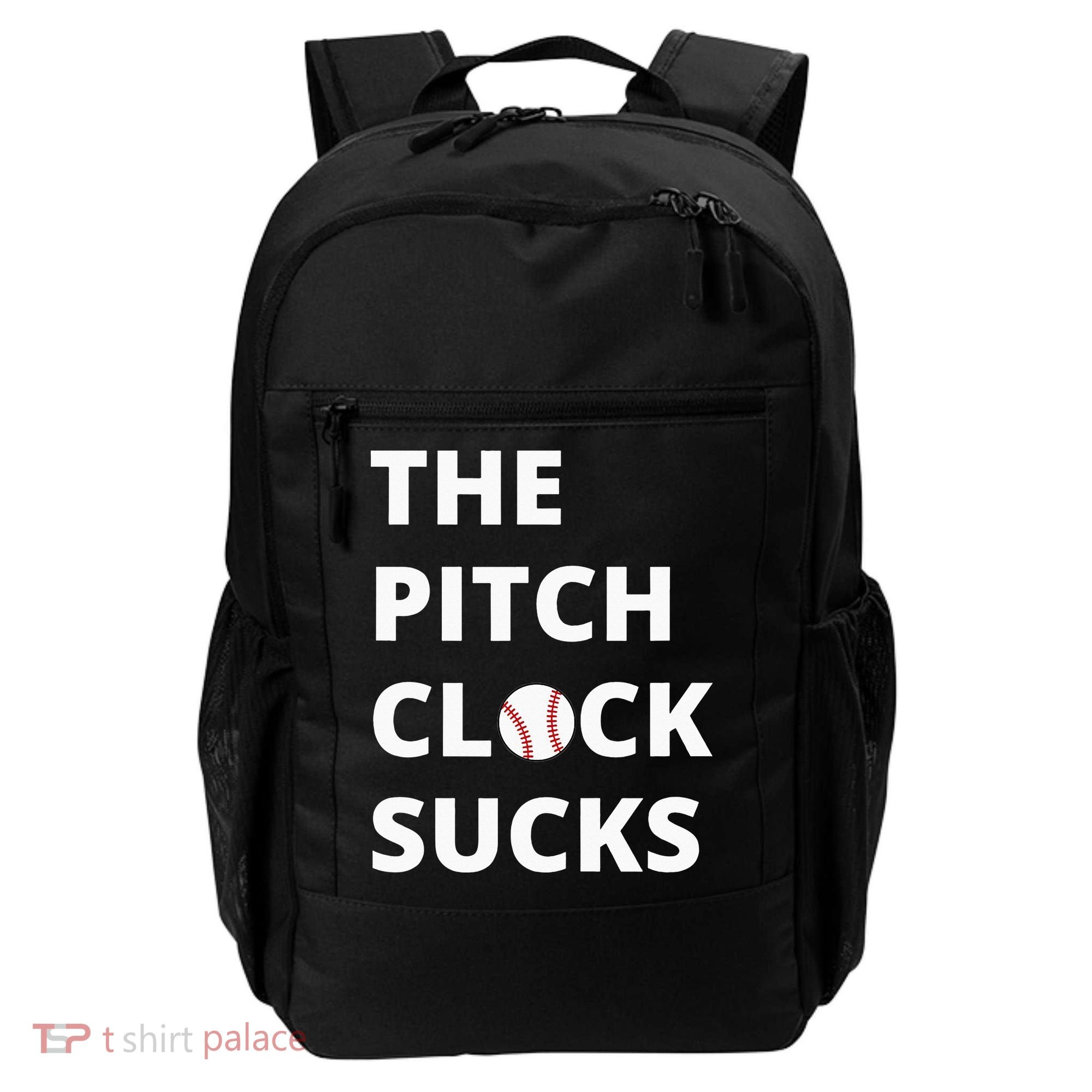 The Pitch Clock Sucks Pitching Shot Clock Baseball Pitcher Backpack