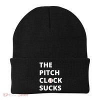 The Pitch Clock Sucks Pitching Shot Clock Baseball Pitcher Beanie thumb 0