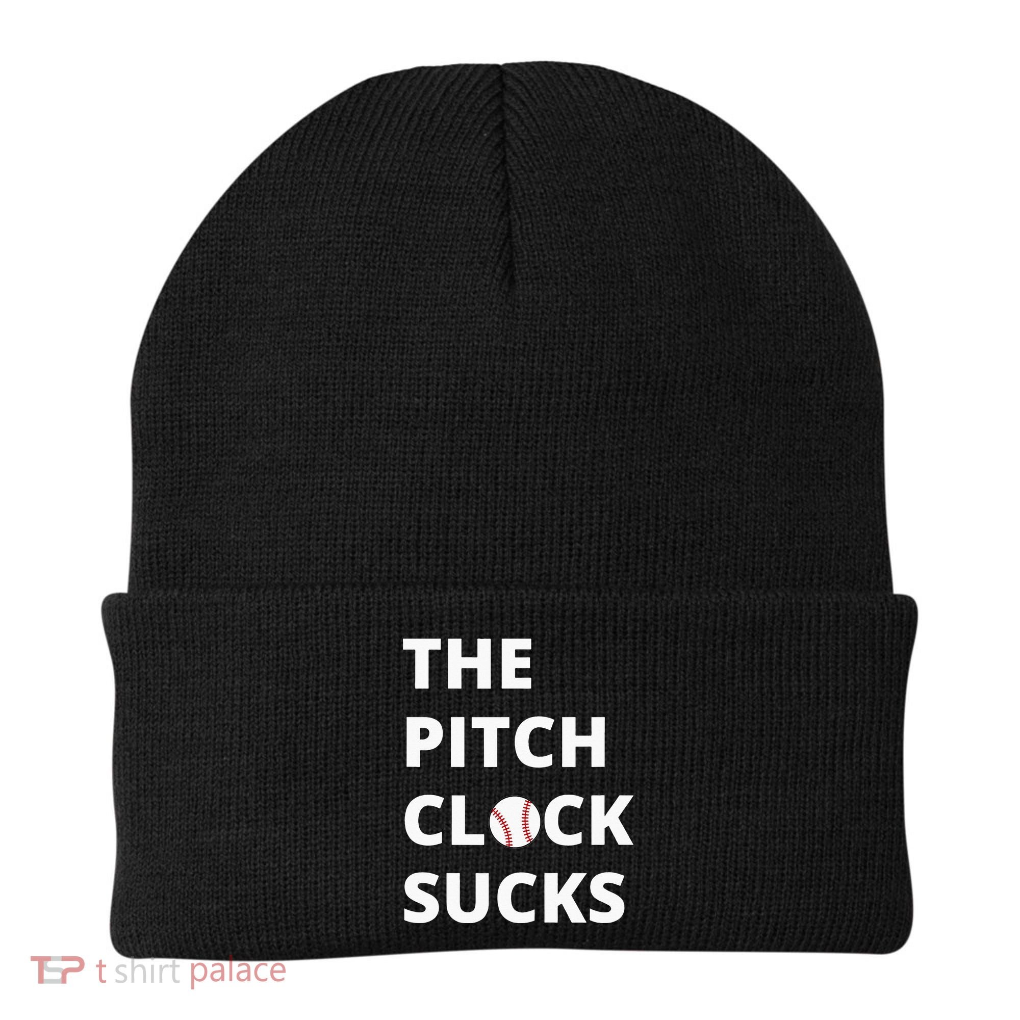 The Pitch Clock Sucks Pitching Shot Clock Baseball Pitcher Beanie