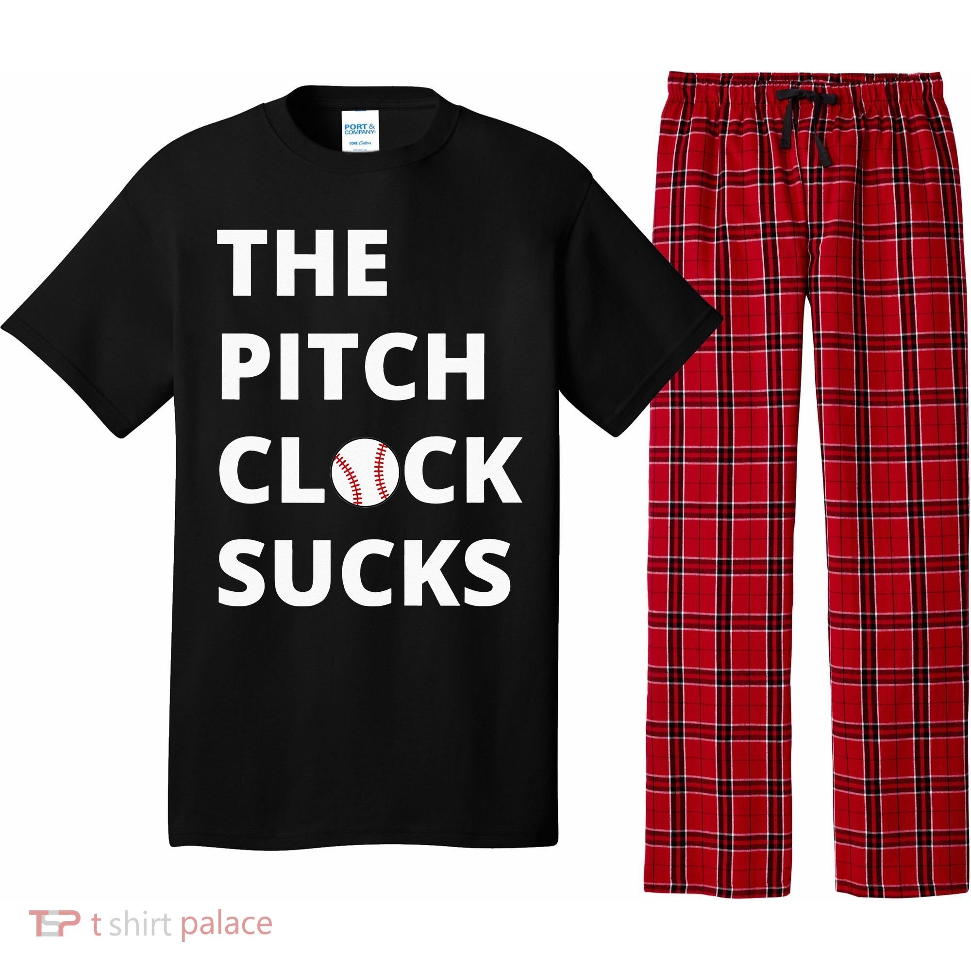 The Pitch Clock Sucks Pitching Shot Clock Baseball Pitcher Pajama Set