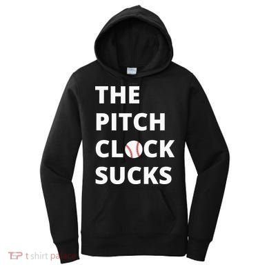The Pitch Clock Sucks Pitching Shot Clock Baseball Pitcher Women's Hoodie