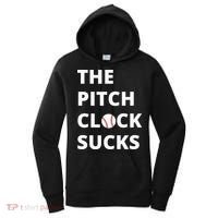 The Pitch Clock Sucks Pitching Shot Clock Baseball Pitcher Women's Hoodie thumb 0