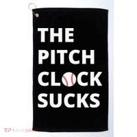 The Pitch Clock Sucks Pitching Shot Clock Baseball Pitcher Golf Towel thumb 0