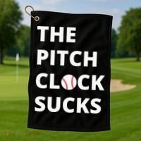 The Pitch Clock Sucks Pitching Shot Clock Baseball Pitcher Golf Towel thumb 1
