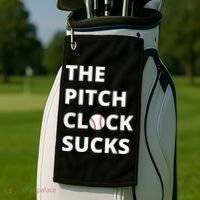 The Pitch Clock Sucks Pitching Shot Clock Baseball Pitcher Golf Towel thumb 2