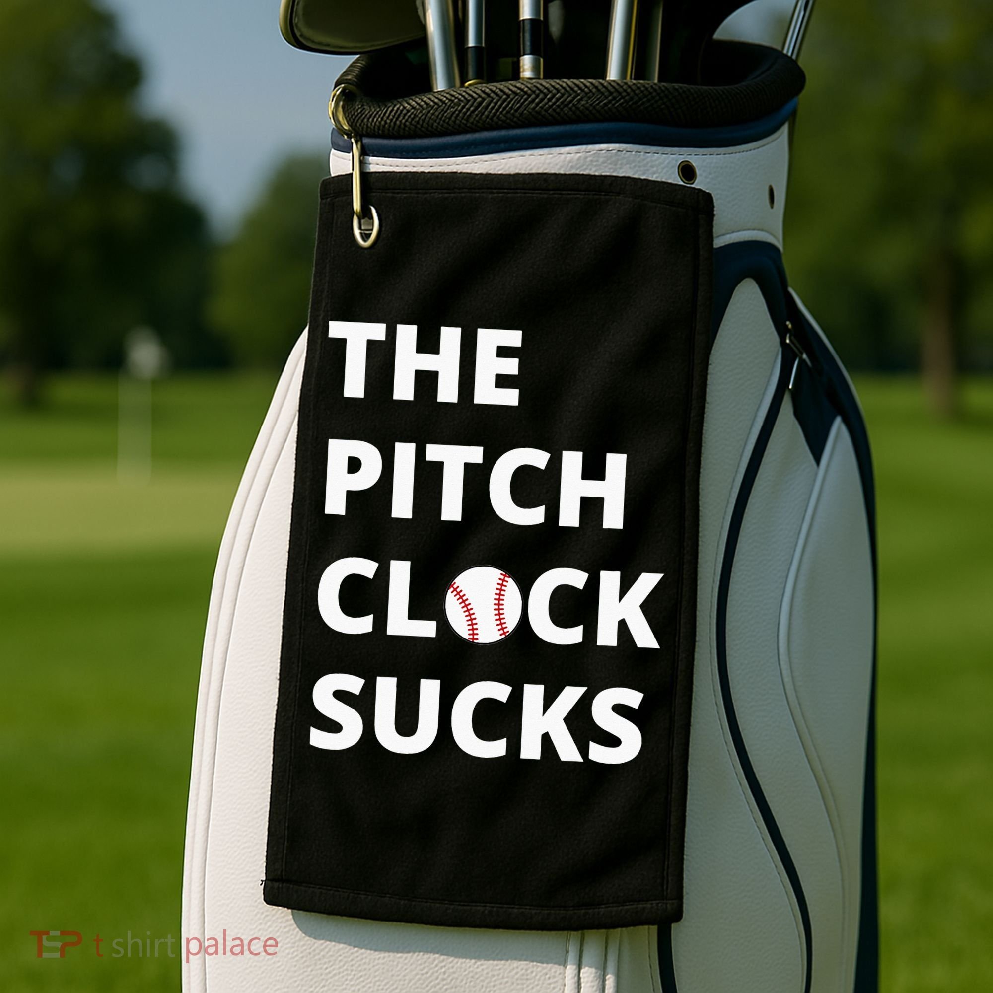 The Pitch Clock Sucks Pitching Shot Clock Baseball Pitcher Golf Towel