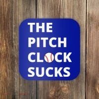 The Pitch Clock Sucks Pitching Shot Clock Baseball Pitcher Coaster thumb 0