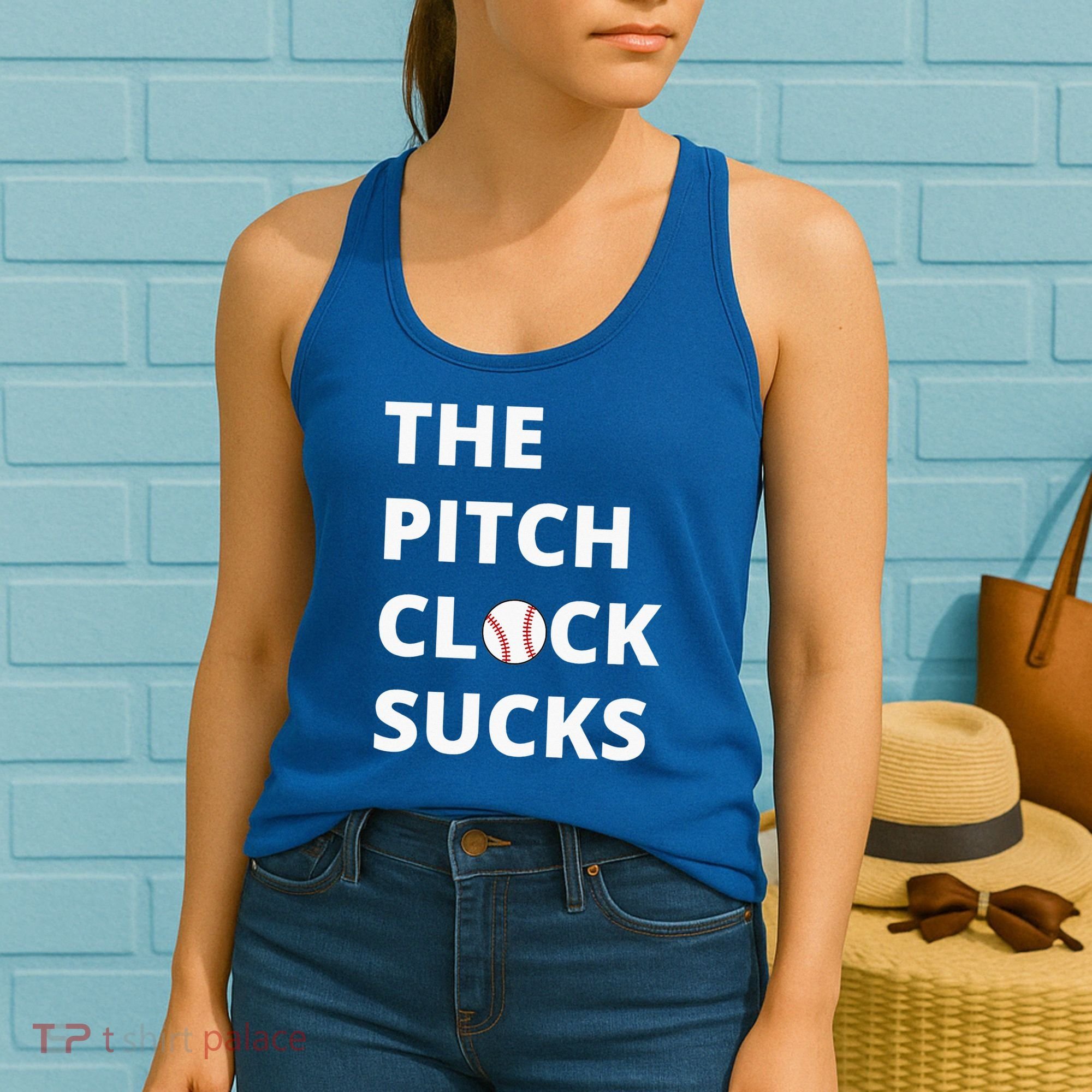 The Pitch Clock Sucks Pitching Shot Clock Baseball Pitcher Women's Tank Top