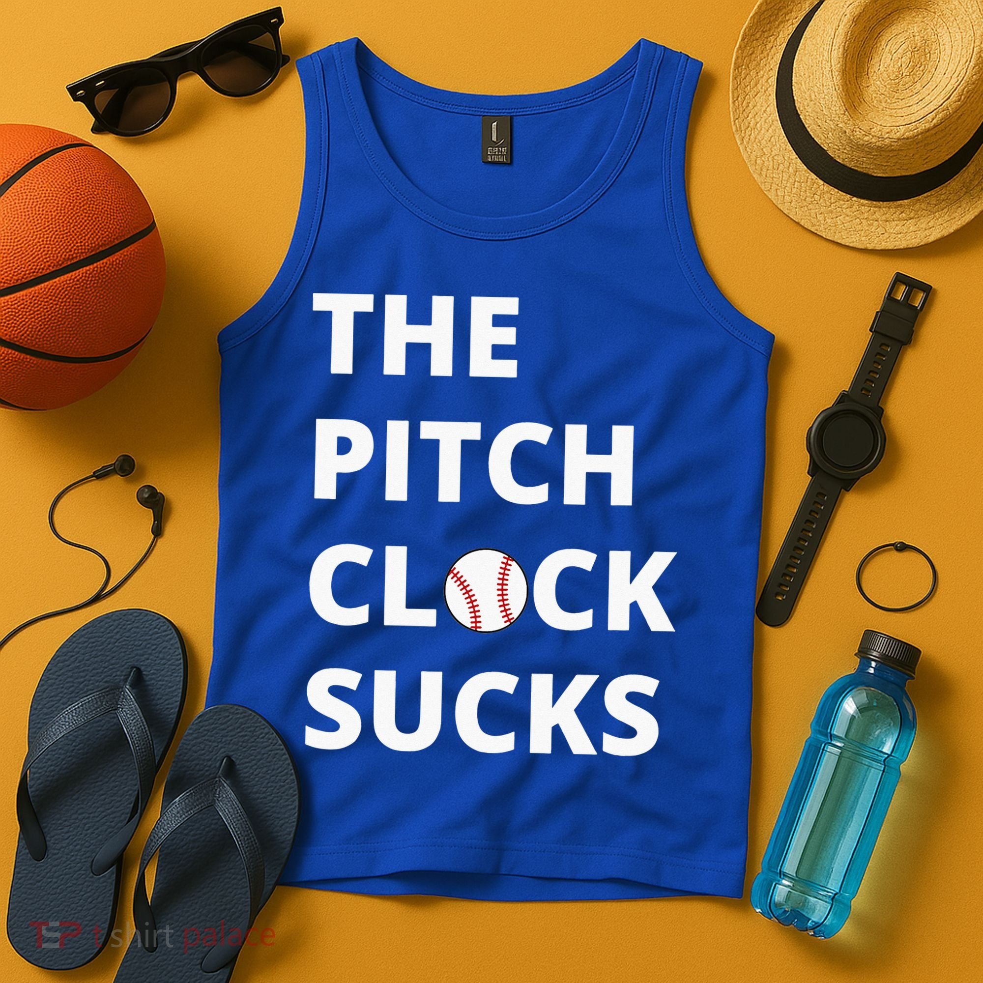 The Pitch Clock Sucks Pitching Shot Clock Baseball Pitcher Tank Top
