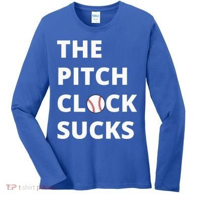 The Pitch Clock Sucks Pitching Shot Clock Baseball Pitcher Women's Long Sleeve Shirt