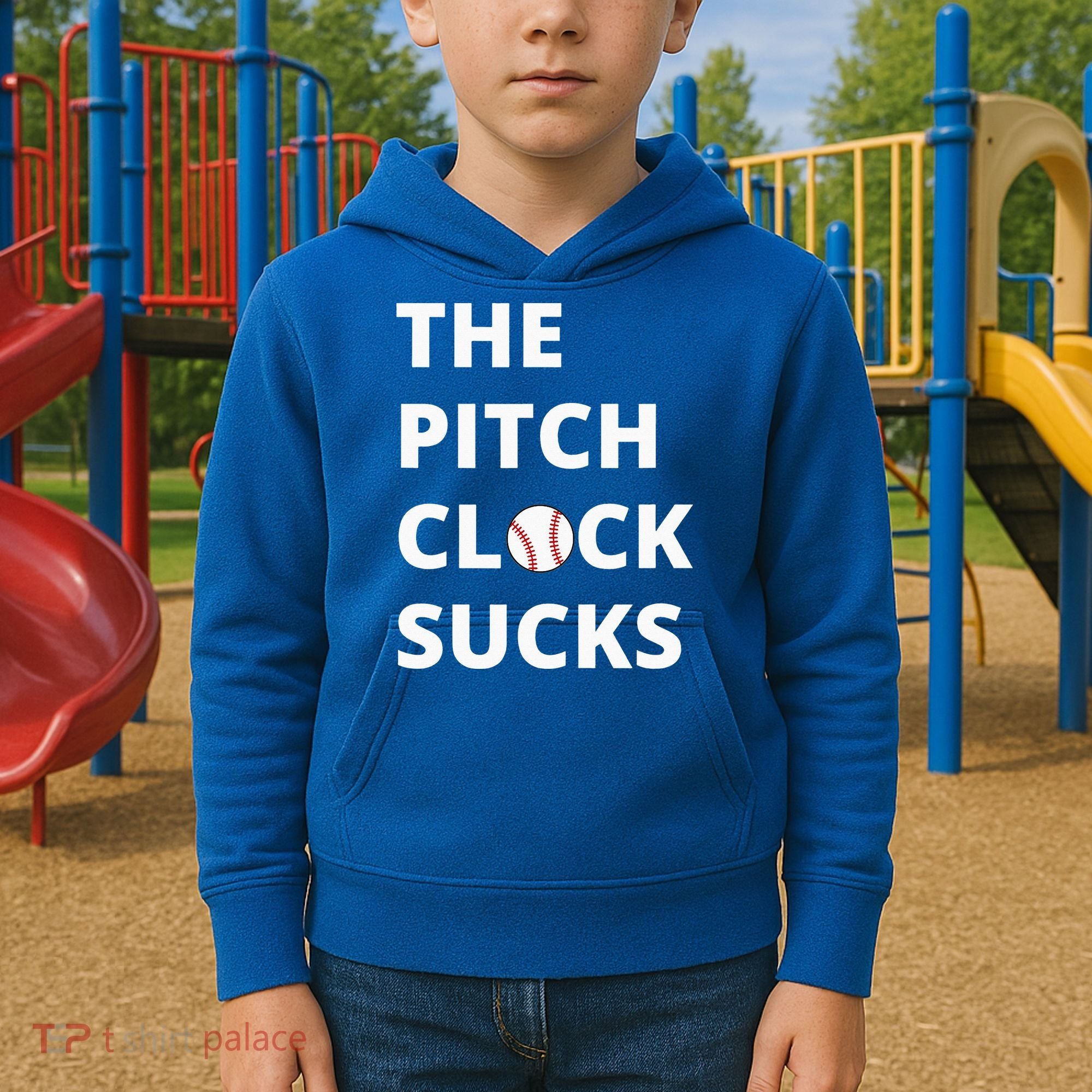 The Pitch Clock Sucks Pitching Shot Clock Baseball Pitcher Kids Hoodie