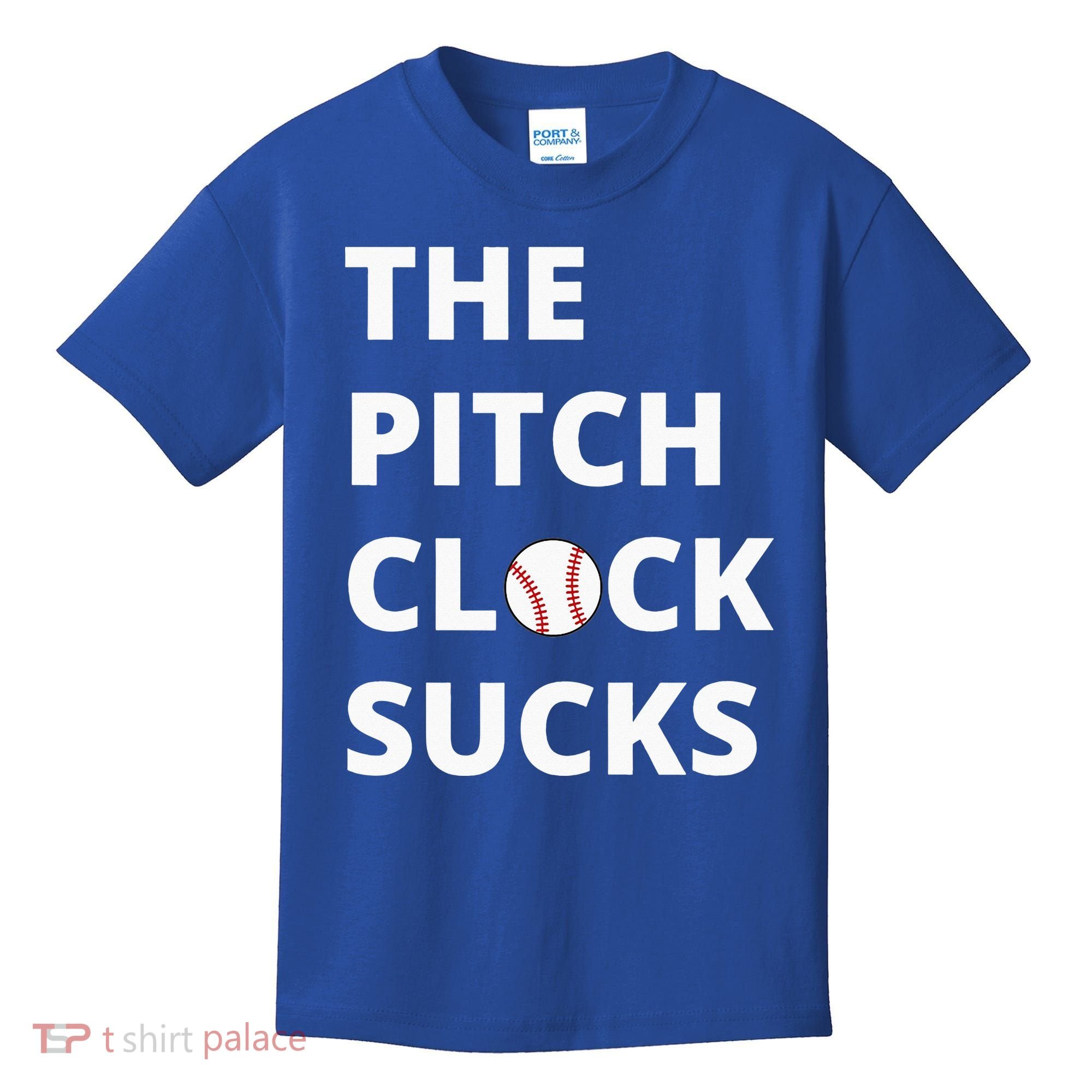 The Pitch Clock Sucks Pitching Shot Clock Baseball Pitcher Kids T-Shirt