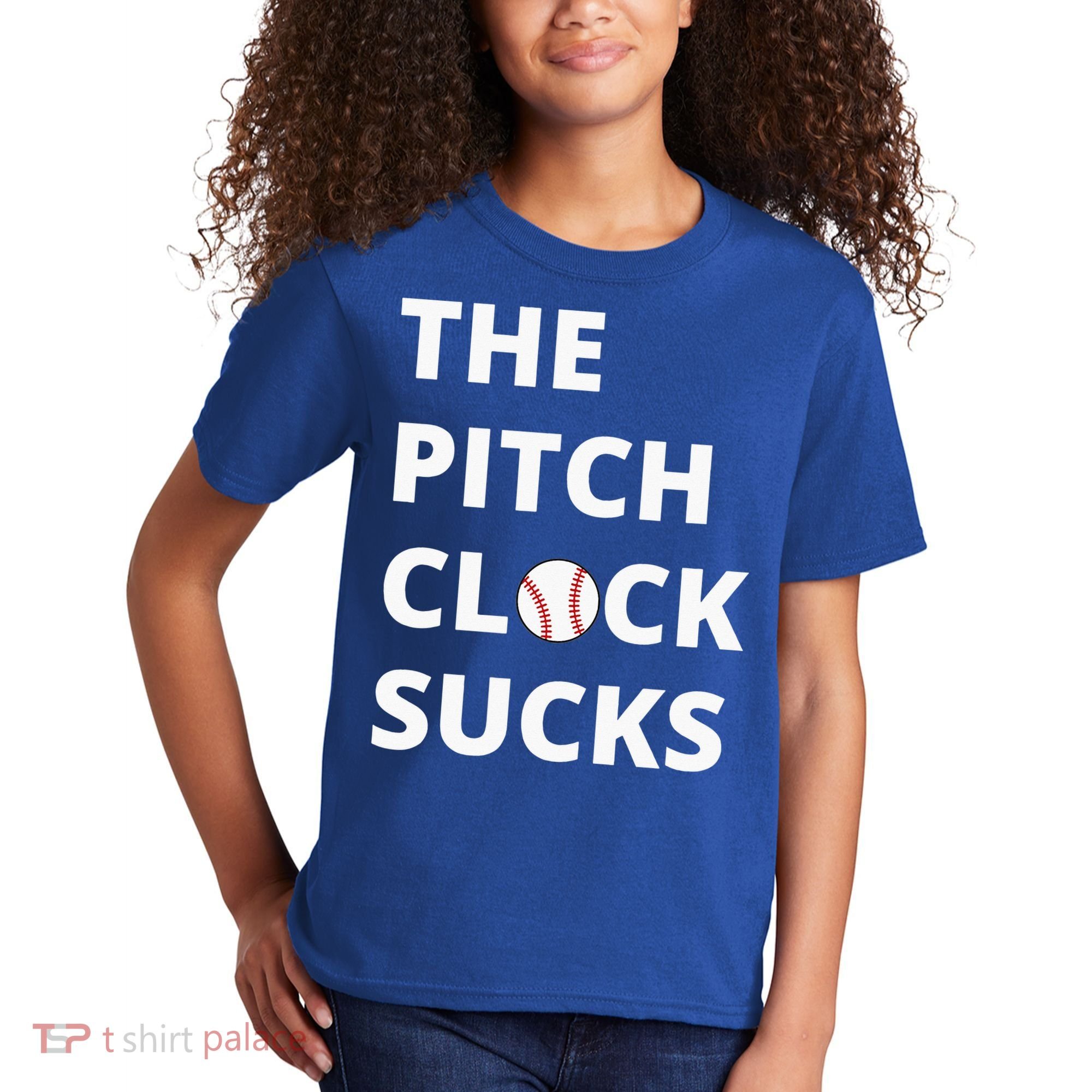 The Pitch Clock Sucks Pitching Shot Clock Baseball Pitcher Kids T-Shirt