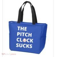 The Pitch Clock Sucks Pitching Shot Clock Baseball Pitcher Tote Bag thumb 3